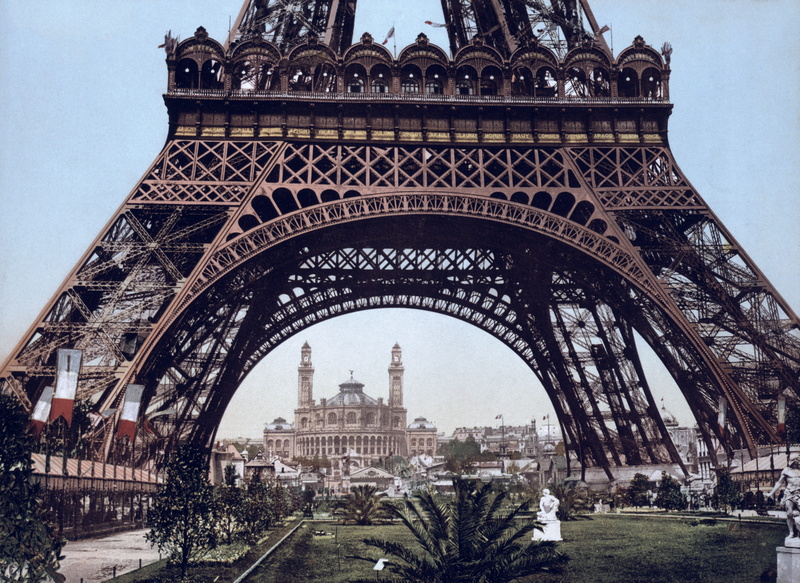sky, paris, universal exhibition in paris, building, city, trocadéro, 1887-1889 work, tower, in 1900, antenna height 324 meters, france, day, cultural site