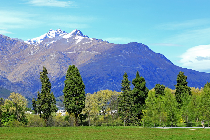 sky, tranquil scene, queenstown, plant, mountain range, non-urban scene, winter sport, outdoors, beauty in nature, environment, tranquility, land, skiing