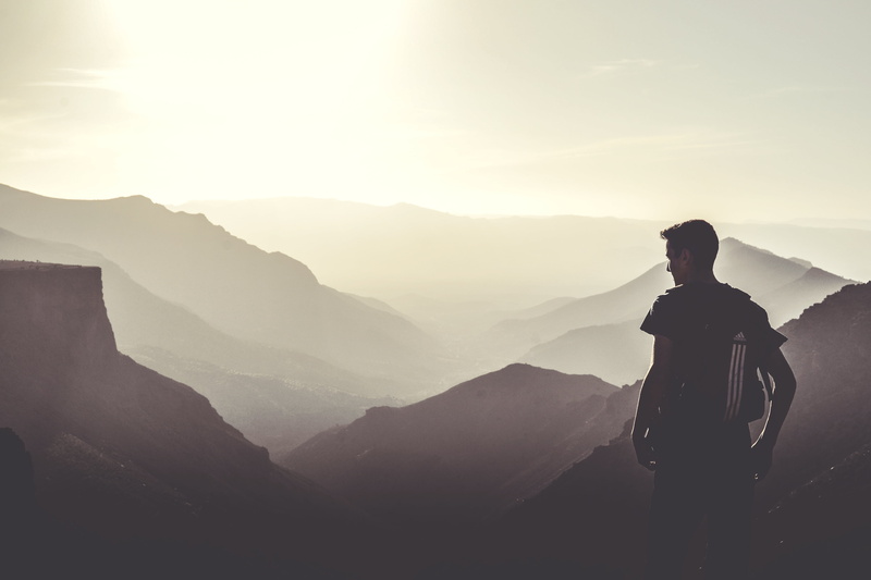 male, people, 4K, beauty in nature, adventure, mountain range, mountains, climber, landscape, man, rocky mountains, leisure activity, hiker, hiking, rear view