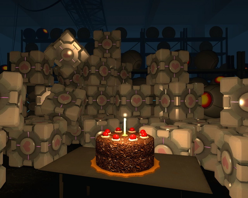 Portal, fondant, Companion Cube (Portal), 720P, chocolate, Cake, Portal (Video Game)