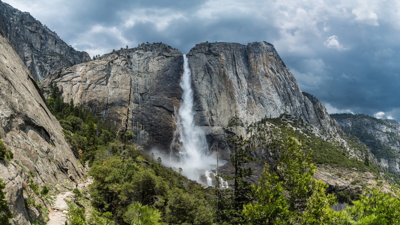 nature, Yosemite National Park, mountains, waterfall, 4K, Yosemite Falls, landscape