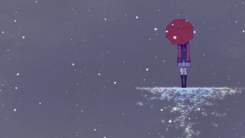 1080P, gray background, snow, Noragami, Iki Hiyori, brunette, umbrella, long hair