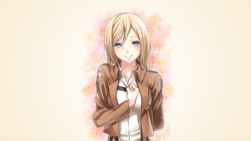 1080P, young women, Shingeki no Kyojin, fashion, hair, front view, Renz Christa, studio shot, Krista Lenz, titan, young adult, women, adult, blond hair