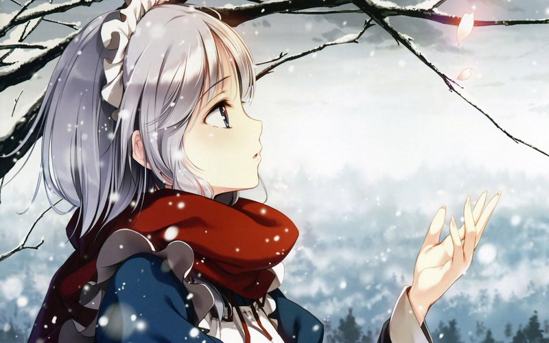 girl, 1080P, touhou project, haired, sakuya, anime, sakuya izayoi, izayoi, illustration, white, 1920x1200, project, touhou