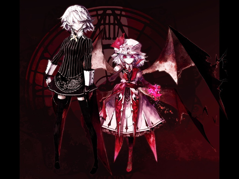 izayoi, art, Touhou, Izayoi Sakuya, wallpape, hd, remilia, densetsu, x, banpai, scarlet, sakuya, anime, 480P, akira, dress, black, koumajou