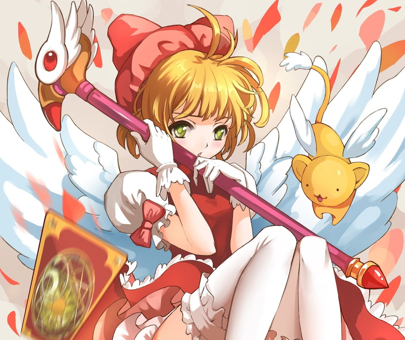 childhood, Cardcaptor Sakura, Anime, nature, one person, Keroberos (Card Captor Sakura), leisure activity, representation, Sakura Kinomoto, lifestyles