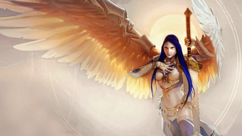 Akroma, Angel of Wrath, fantasy art, 2K, Magic: The Gathering