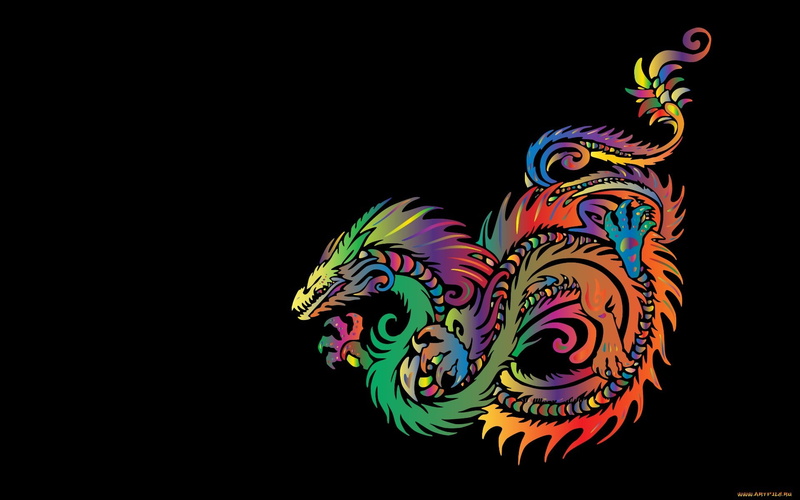 creativity, ornate, close-up, dragon, design, representation, multi colored, low angle view, 1080P, color, animal representation, no people, choice, black background