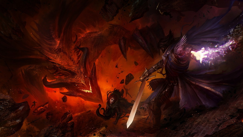 cape, sword, magic, 1080P, dragon, knight, warrior, Guild Wars