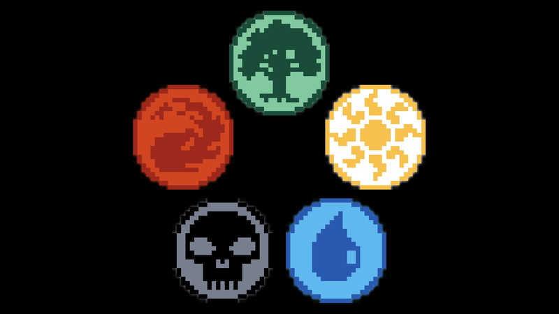 pixels, Magic: The Gathering, elements, minimalism, 1080P, pixel art