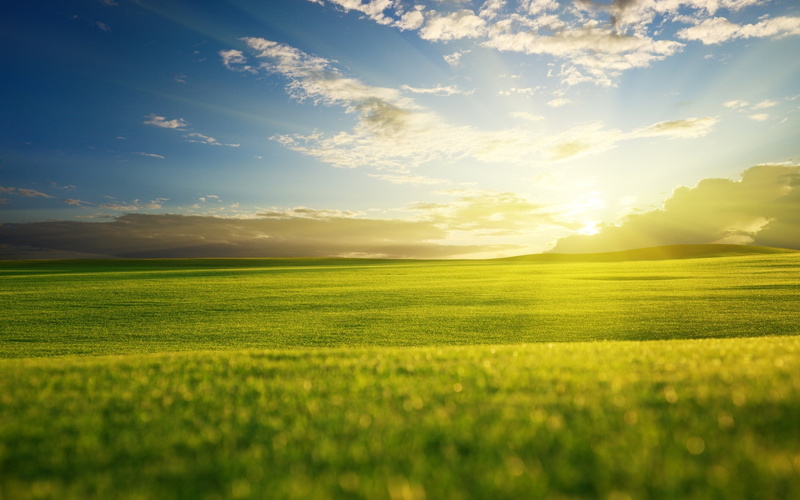 blue, hill, sunset, tranquility, beauty In Nature, yellow, summer, green, non-Urban Scene, sunny, clouds, dusk, color Image, horizon, season, light - Natural Phenomenon