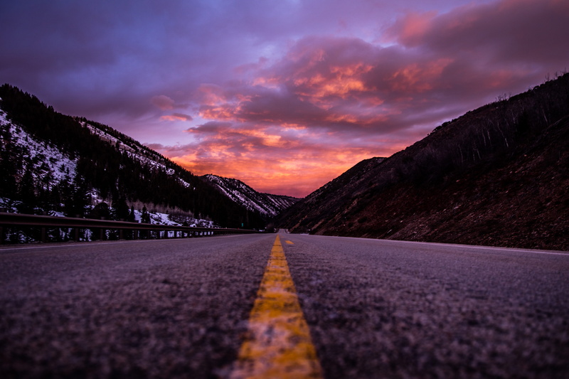 open road, narrow, landscape, environment, sky, diminishing perspective, mountain, scenics - nature, sunset, the way forward, no people, dramatic sky, dark