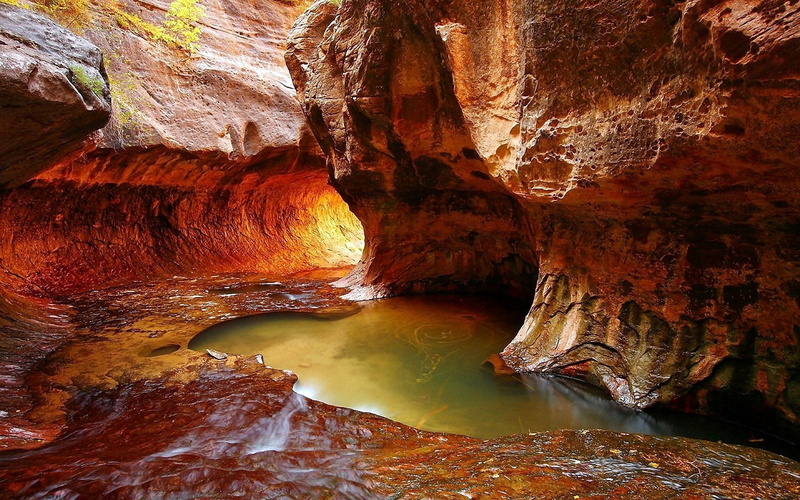 cave, 1080P, national, canyon, river, zion, backgrounds, park, usa, rocks, desktop