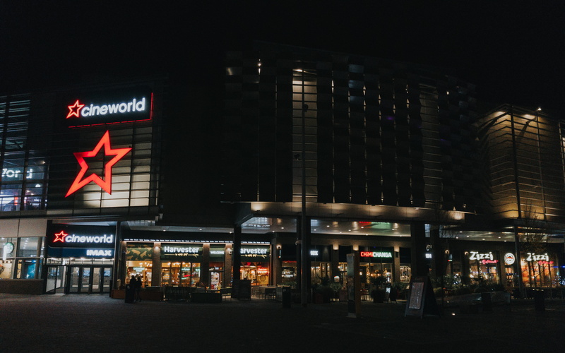 neon, sign, shopping centre, architecture, western script, chimichanga, transportation, england, zizzi, office building exterior, southwater, communication