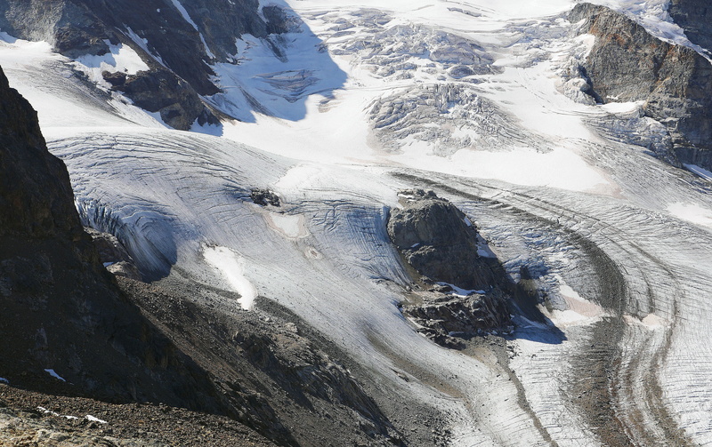 tranquility, high alps, alpine, mountains, switzerland, pers glacier, glacier flow, mountain peak, snowcapped mountain, snow, rock, landscape, no people