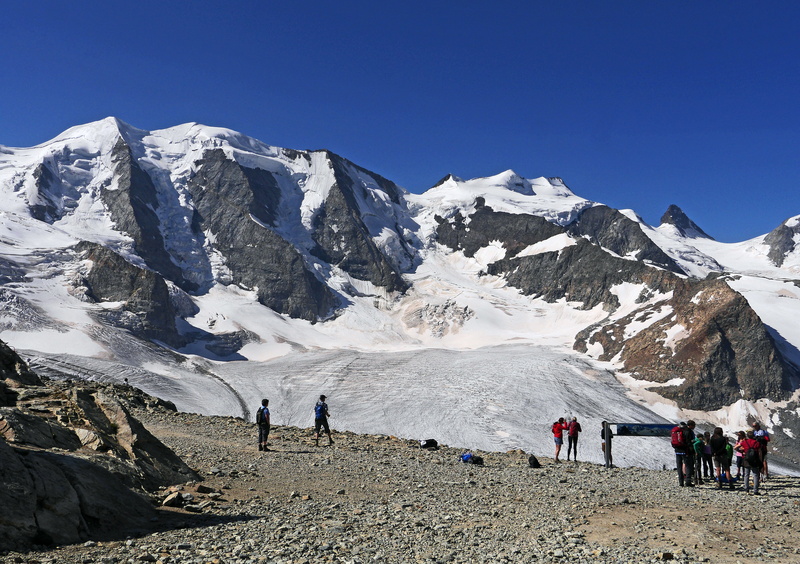 winter, hiking, mountain, bella vista, mountain Peak, leisure activity, southeast switzerland, scenics - nature, high alps, adventure, sky, tourism, activity