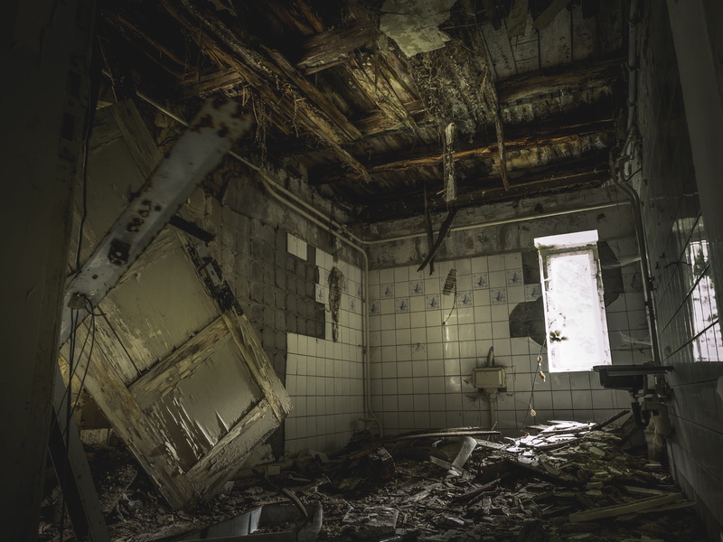 messy, horror, old, domestic room, decline, abandoned building, hospital, gloomy, ailing, collapsing, ruined, pforphoto, photo, institute, broken, damaged