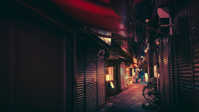 Tokyo, Japanese, neon, bicycle, 1080P