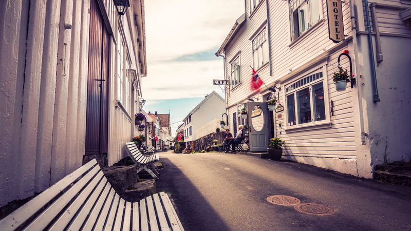 narrow, empty, direction, Risør, no people, building, Norway, cloud - sky, white, 720P, nature, outdoors, street, alley, transportation, the way forward