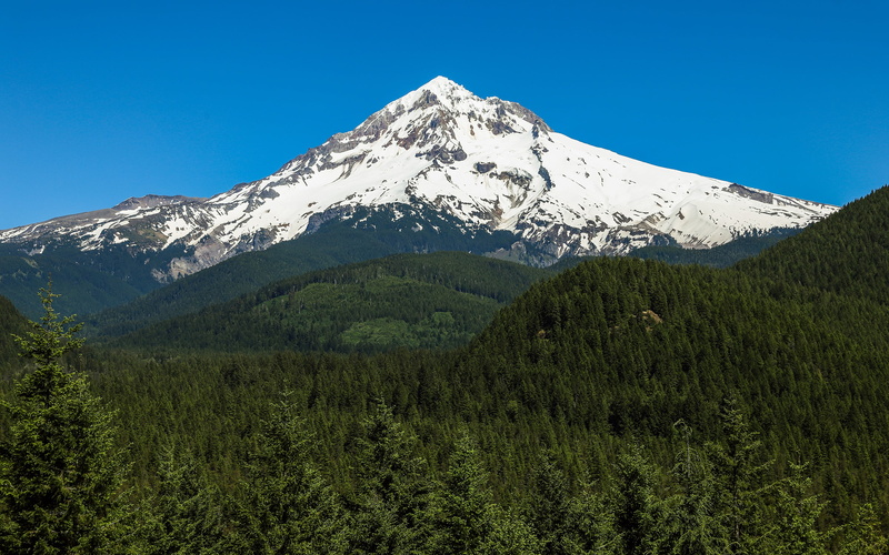 blue, mountain, outdoors, landscape, tree, cold temperature, Mount Hood, winter, nature, forest, land, photography, Oregon, plant, beauty in nature, snow