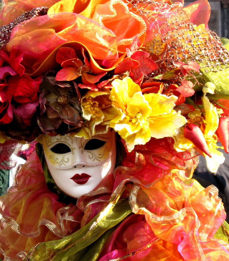 festival, carnival, Costume, white, Italy, flowering plant, woman, beauty in nature, Carnival, surrounded, day, creativity, venetian mask, plant, venice