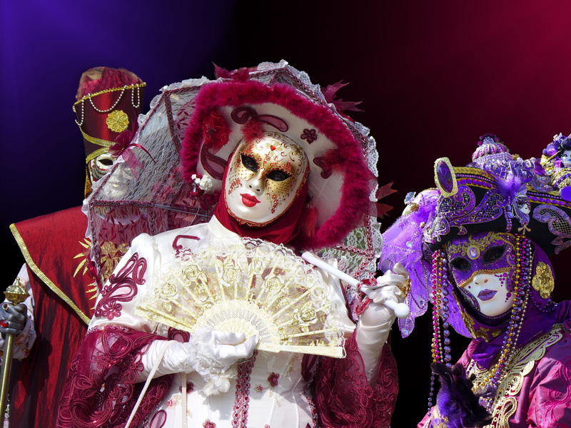 cultures, purple, disguise, indoors, event, carnival - celebration event, art and craft, representation, creativity, performance, traditional clothing