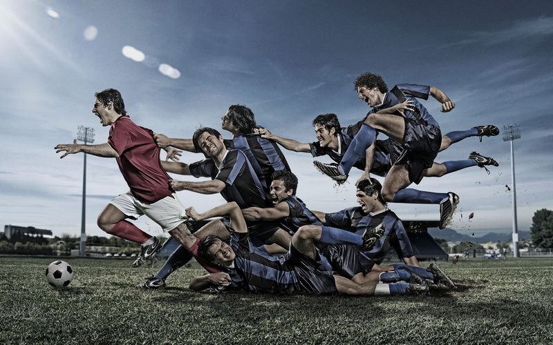 ball, footballers, white, adolescence, group of people, black, boys, team sport, men, teenage boys, teenager, sports equipment, grass, sky, soccer ball