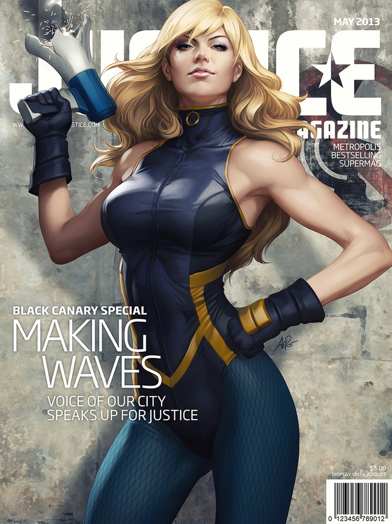 DC Comics, 2K, Black Canary, Artgerm, magazine cover, fan art
