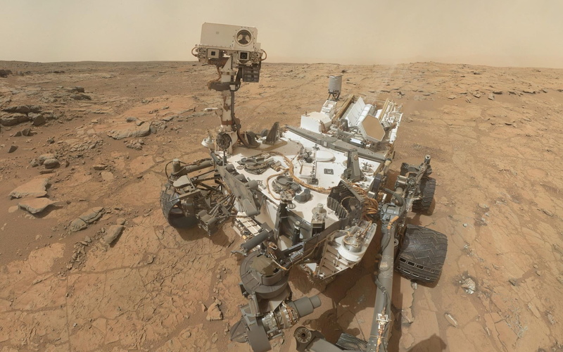 land, nature, metal, desert, 1080P, environment, Mars, robot, gray, connection, old, transportation, vehicle, technology, day, Curiosity, high angle view