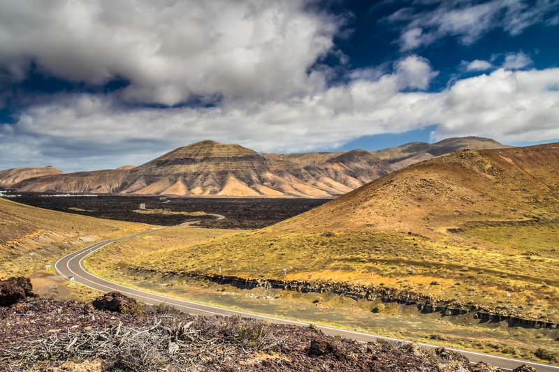 lanzarote, mountain, daytime, outdoors, travel, road, hills, photography, 4K, nature, landscape, scenics, highway, sky