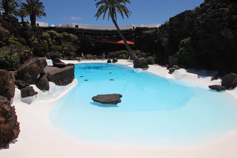 pool, sky, rock - object, beauty in nature, pristine, beach, sand, solid, 5K, scenics - nature, tranquil scene, outdoors, nature, tree, sea, swimming pool
