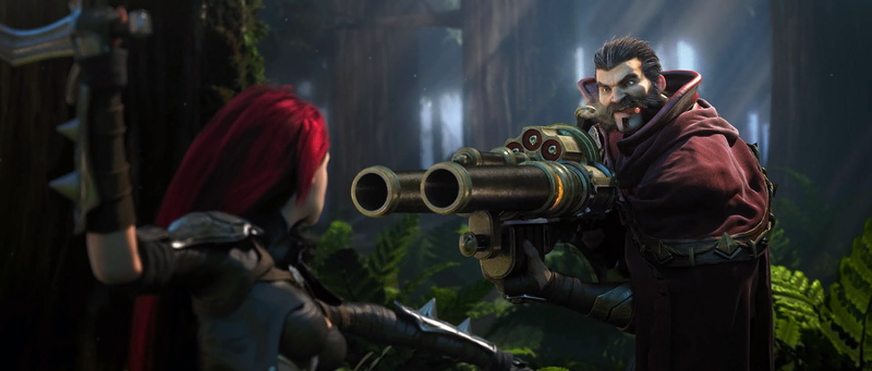 artist, waist up, architecture, standing, League of Legends, occupation, representation, Graves, weapon, gun, hairstyle, 1080P, holding, arts culture and entertainment