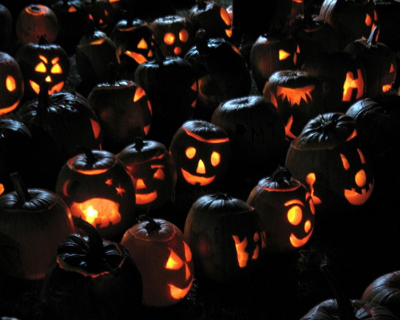 halloween, pumpkins, lanterns, jacks lanterns, attribute, candles, 720P, congestion, jacks