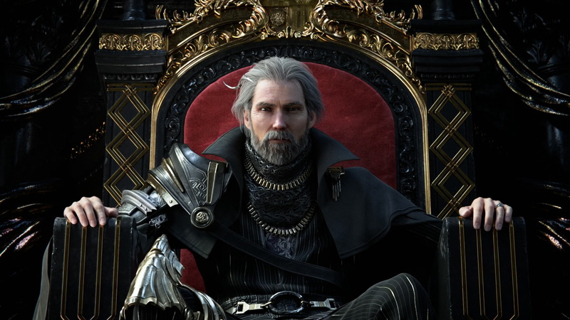 throne, Kingsglaive: Final Fantasy XV, Regis Lucis Caelum CXIII, three quarter length, mid adult, waist up, indoors, clothing, men, portrait, one person
