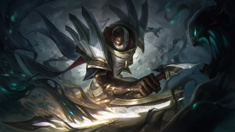 dagger, Pyke (league of Legends), artwork, digital art, illustration, dark skin, Sentinel Pyke, Ruined, League of Legends, fan art, mask, 4K, Riot Games
