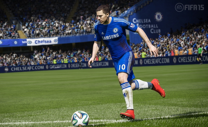 spectator, Other Games, Games, athlete, ea, blue, soccer uniform, incidental people, eden hazard, young men, jersey, soccer ball, stadium, group of people