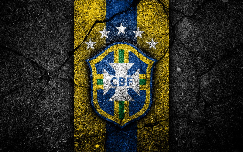 4K, Brazil National Football Team, Emblem, Logo, Soccer, Brazil