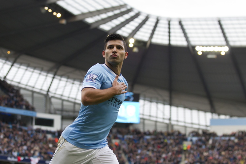 4K, soccer, Football, Striker, FIFA, The best players 2015, Sergio Leonel " Kun" Agüero Del Castillo, Manchester City, Sergio Aguero