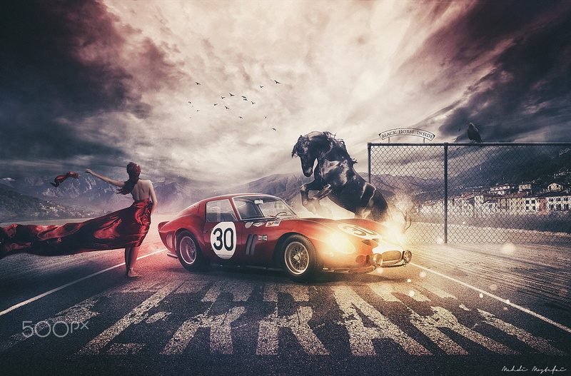 on the move, mode of transportation, Mehdi Mostefaï, road, motion, medium group of people, men, 1080P, Ferrari 250GT, cloud - sky, sky, outdoors, nature