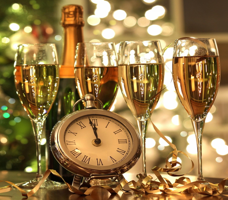 pocket, watch, christmas, foretaste, clock, new year, mood, glasses, 2K, wine, silver, champagne, year, new