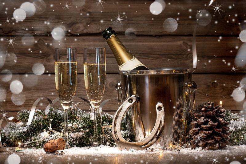 Happy, champagne, 2016, bottle, 5K, glasses, golden, New Year