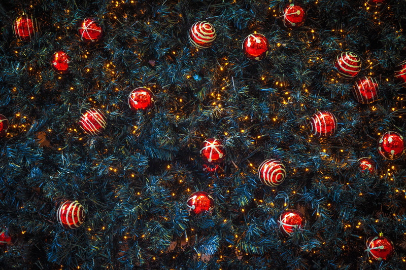 spruce, vibrant Color, Merry, directly above, celebration, lighting Equipment, backgrounds, full frame, christmas Ornament, night, beauty in nature, defocused