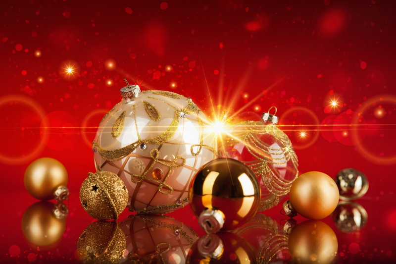 decoration, New Year, gold, 4K, 2016, balls, Shine, Christmas