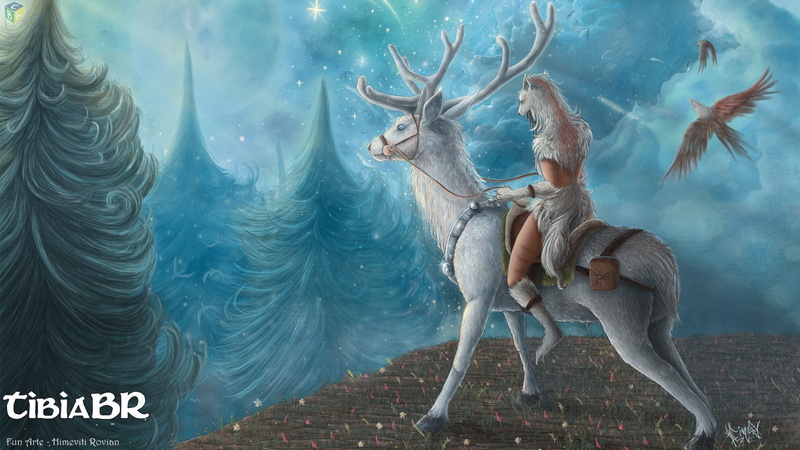 art and craft, RPG, day, outdoors, building exterior, water, drawing, women, representation, nature, PC gaming, no people, horse, deer, animal wildlife