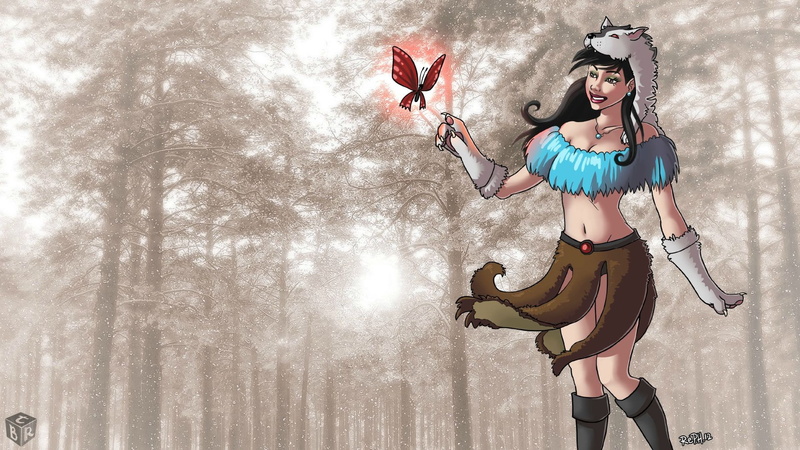 sky, cloud - sky, clothing, beautiful woman, RPG, women, drawing, hairstyle, druids, happiness, young women, beauty, standing, emotion, front view, adult