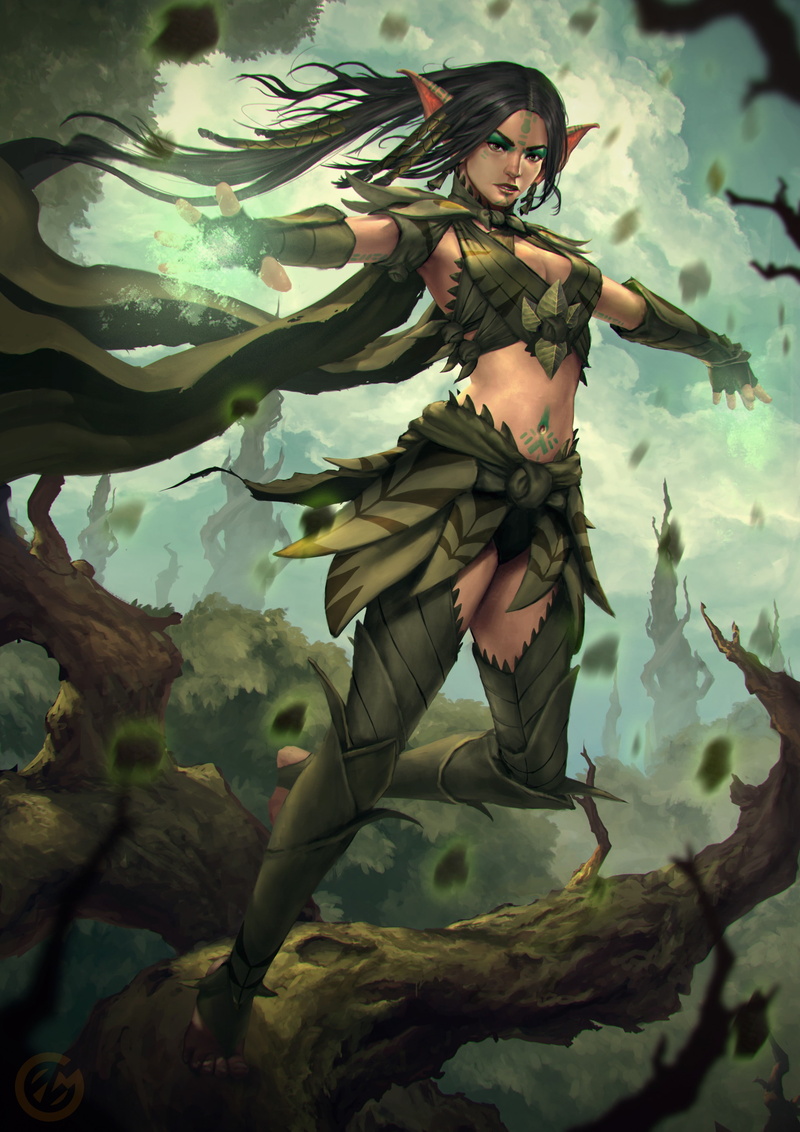 fantasy art, druids, elves, 2K