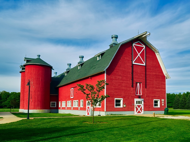 rustic, no people, flag, nature, plant, cloud - sky, 1080P, hdr, red, indiana, clouds, agriculture, lawn, outdoors, grass, architecture, house, building