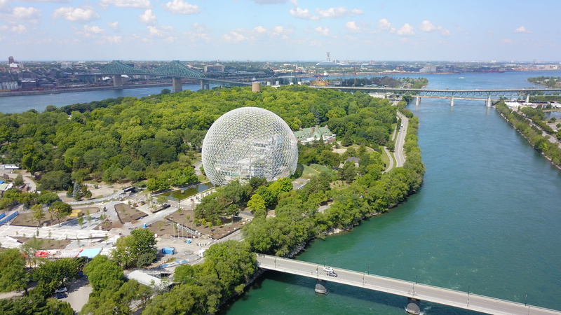canada, ferris wheel, building exterior, no people, plant, sea, sky, outdoors, high angle view, cityscape, city, water, green color, 27 chemin macdonald