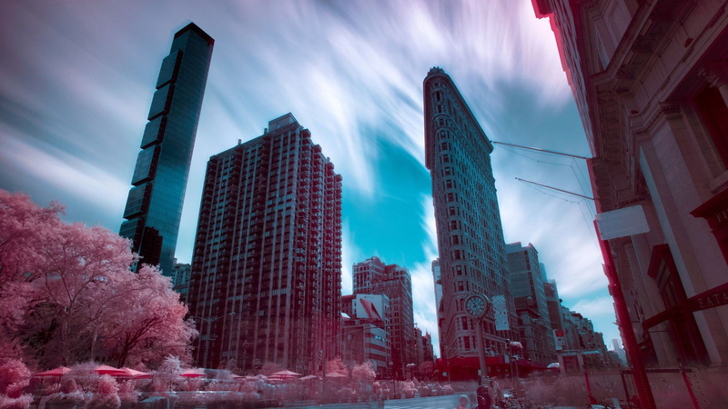 cityscape street building infrared, 1080P