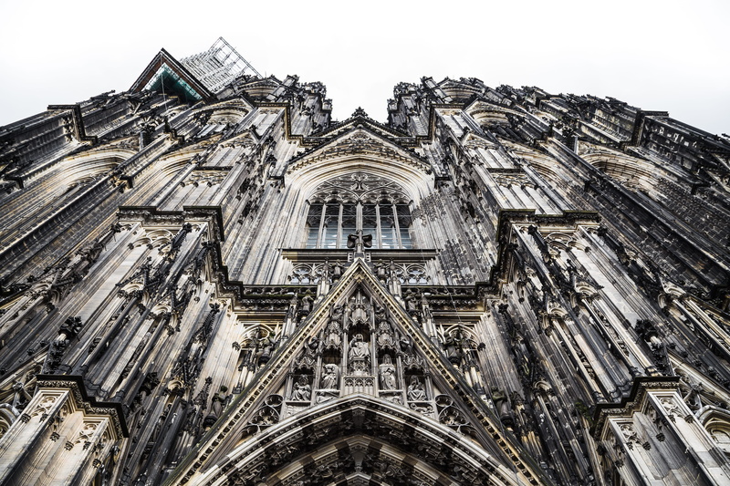 detail, travel destinations, gothic style, europe, spirituality, building, low angle view, 4K, history, spire, belief, cologne, sky, no people, building exterior